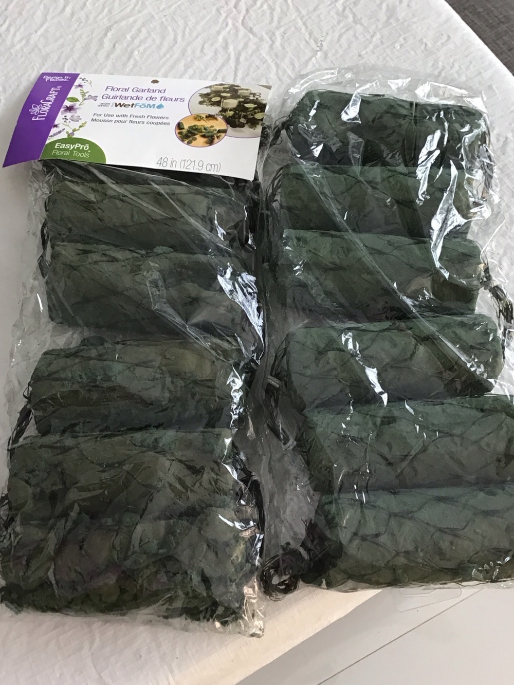 2  backs Floral Garland with Green Leaves - 48 in each New ##